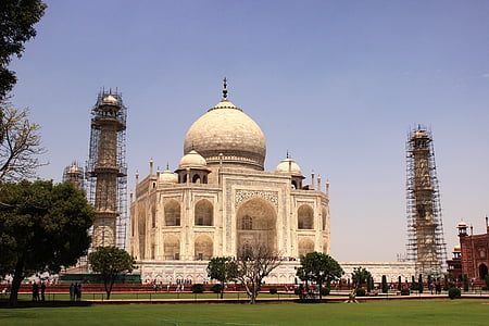 Taj, restauration, célèbre, Inde, voyage, architecture, bâtiment