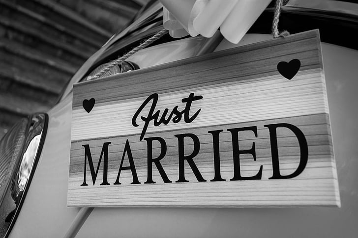 gehuwd met, teken, bruiloft, symbool, liefde, huwelijk, tekst