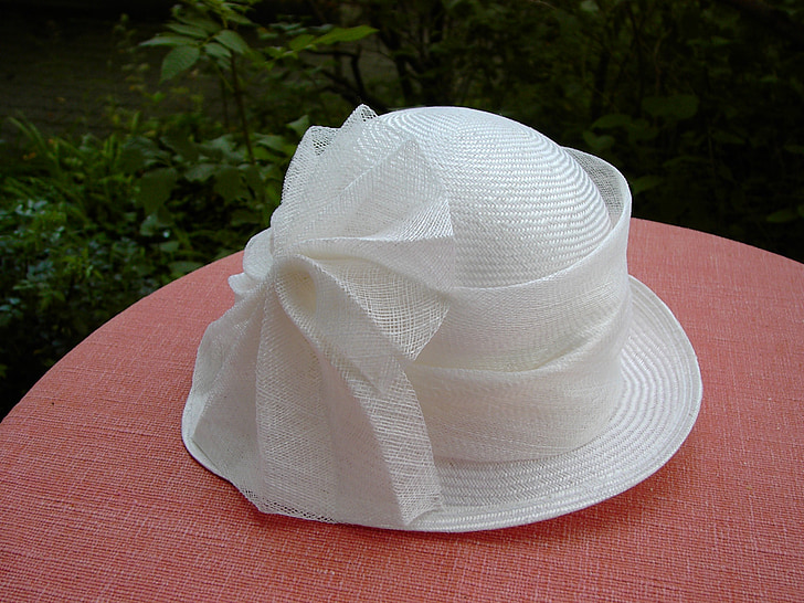 sombrero de mujer, Blanco, lazo del sombrero, elegante, boda
