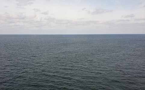 debesis, okeāns, jūra, ūdens, zila, Horizon, neviens
