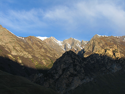 góry, rano, niebo, chegem, północnego Kaukazu