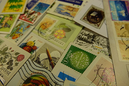 sellos de correos, recoger, estampado, licencia, tarjeta postal, sello, valores de la marca