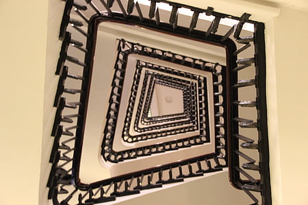 escada em espiral, Hamburgo, escadas, corrimão, escadaria, ascensão
