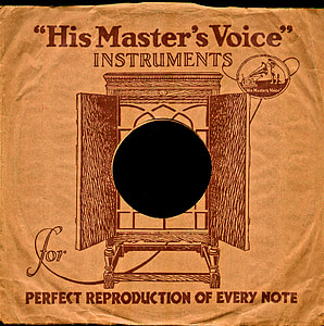 his masters voice, shellac, shellac disc, 78rpm, album cover, gramophone, plate label
