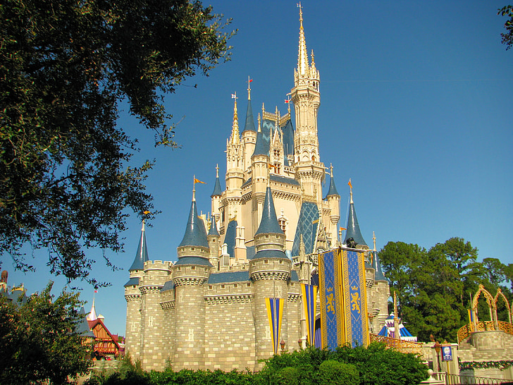 Disney world, Zamek, Disney, Orlando, Architektura, słynne miejsca, Kościół