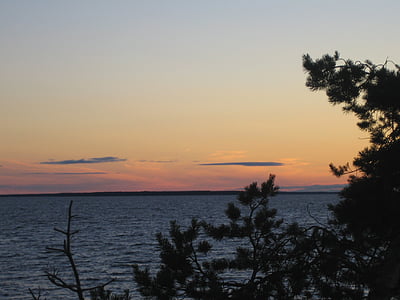 en el lago oulu, Lago, verano, Finlandés, puesta de sol, naturaleza, mar