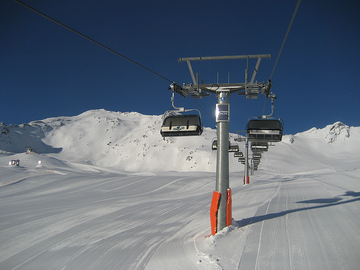 Wyciąg krzesełkowy, winda, Sölden, zimowe, Sporty zimowe, alpejska, Austria