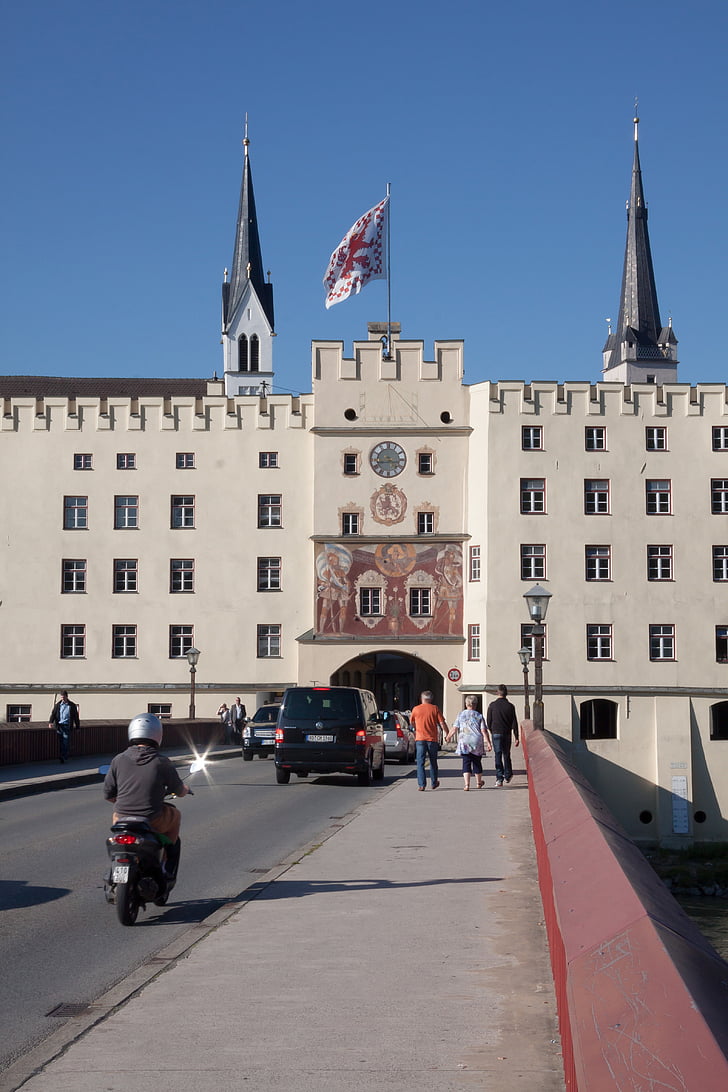 porta de la ciutat, Wasserburg, ciutat, fixació, Torres, Pont, arquitectura