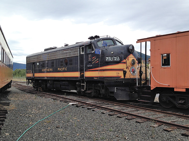 treno, vintage, della ferrovia, Viaggi, Oregon