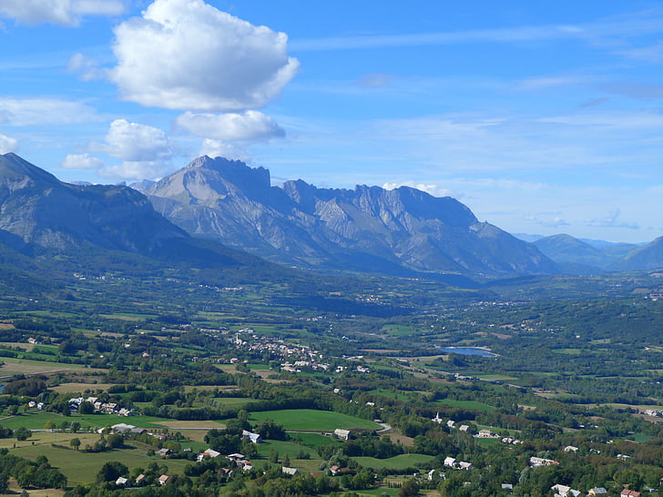 Dolina champsaur, krajobraz, Hautes alpes, Natura, góry