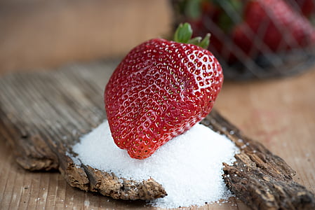 maasikas, punane, küps, Armas, maitsev, terve, suhkru