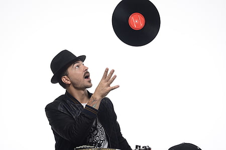 DJ, грамофон, нулата, хип-хоп, култура, млад мъж, ръце