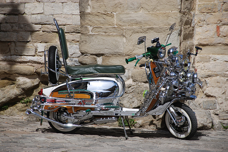 motorcykel, Wasp, Lambretta, metall