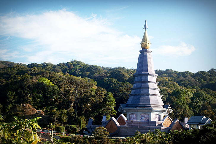 Park, DOI, Inthanon, Tapete, Thailand, Chiangmai, Turm