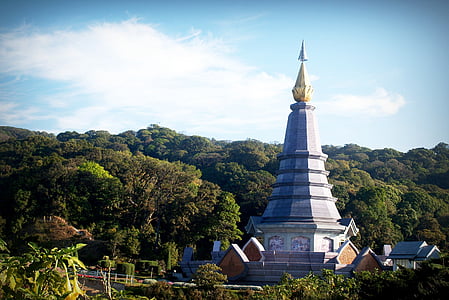 Park, Doi, Inthanon, háttérkép, Thaiföld, Chiangmai, torony
