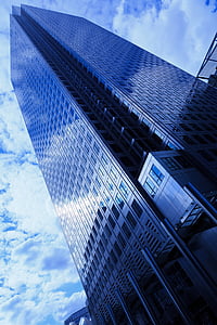 arquitetura, azul, edifício, negócios, cidade, construção, corporativa