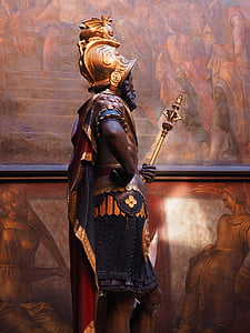 estàtua, Luci munatius plancus, Ajuntament de Basilea, pati, pintura, l'Ajuntament, Basilea