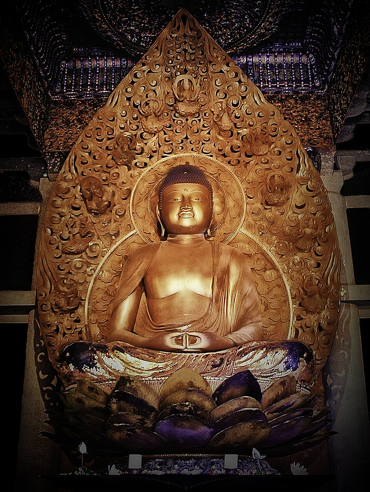 Bouddha, Lotus, Hawaii, méditation, spirituelle, symbole, paix
