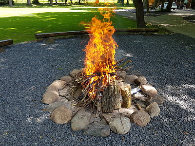 un focolaio di, fiamme, fuoco di accampamento, la fiamma, bagliore, caldo, masterizzare