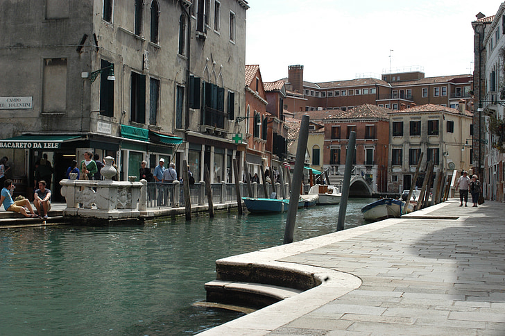 Itália, Veneto, Veneza, canal, água, Barcos, Turismo