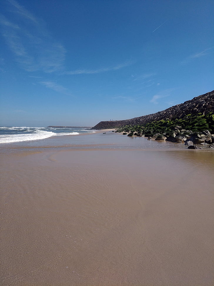 stranden, steiner, Portugal, hav, saltvann, Beira mar, Costa