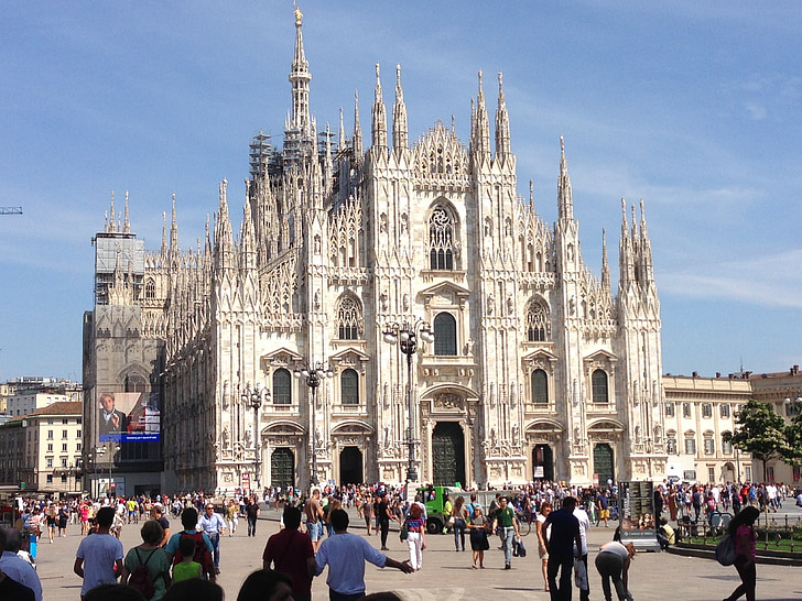 Milan, DOM, arhitektūra, Itālija, baznīca, Duomo Milan, katedrālē