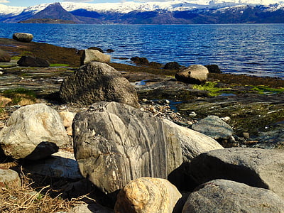 obale, vode, Norveška, obale, miren, morje, Panorama