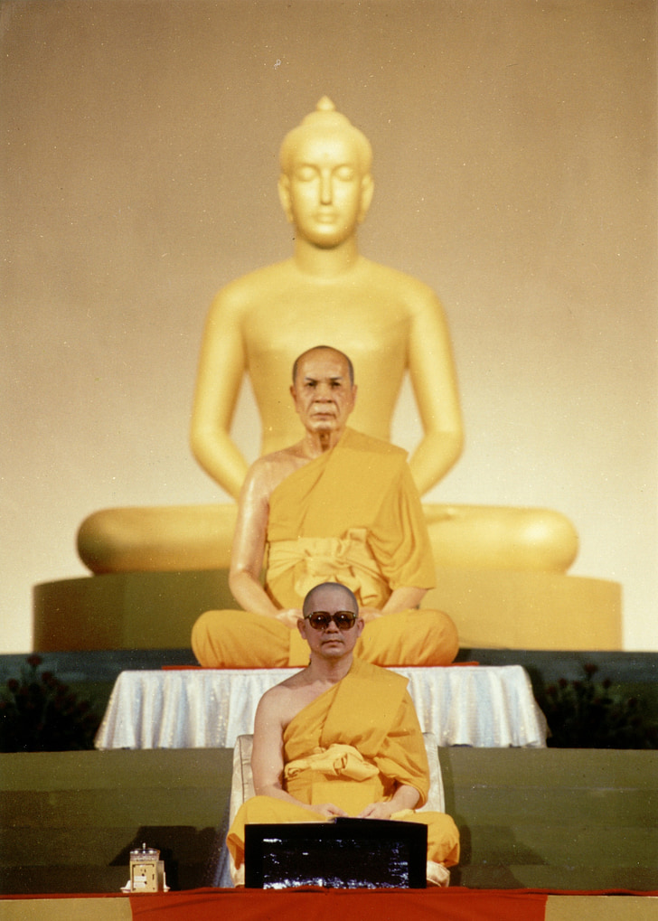 phrathepyanmahamuni, budista, part superior, líder, wat, Phra dhammakaya, Temple