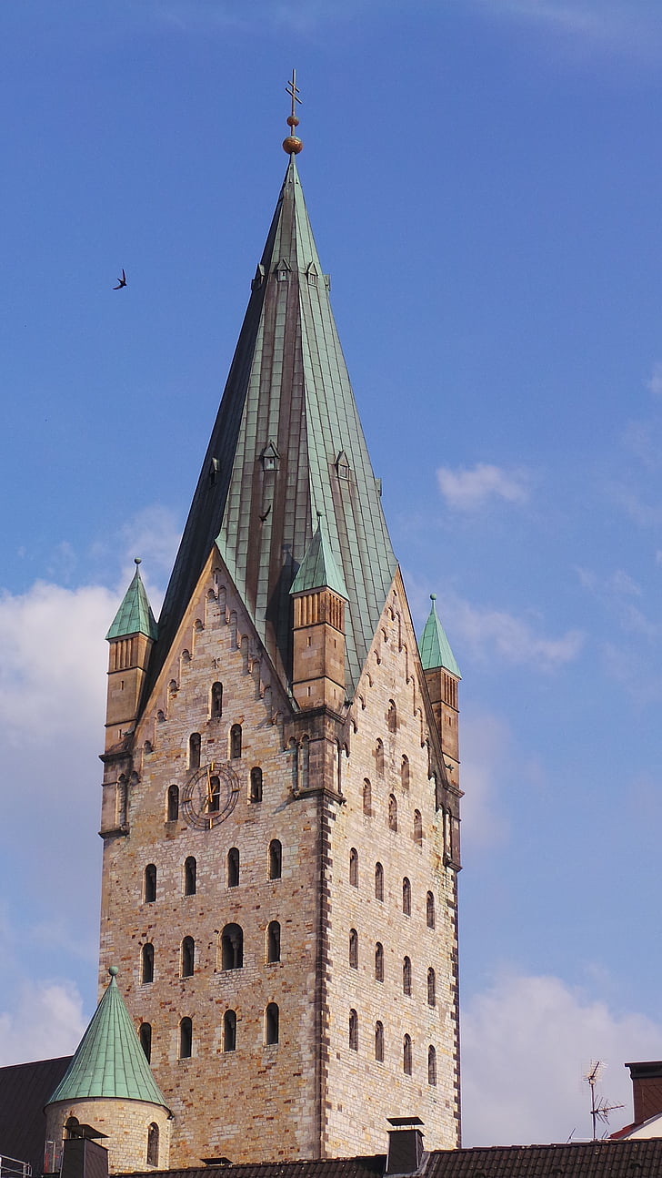 Paderborn, Dom, haza, Németország, torony, középkori, építészet