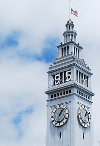 ferry building, san francisco, ferry, architecture, historic, tower, american