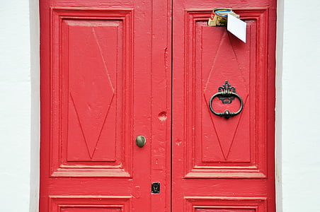 ドア, 赤, エントリ, 市, アーキテクチャ, 赤いドア, ストリート