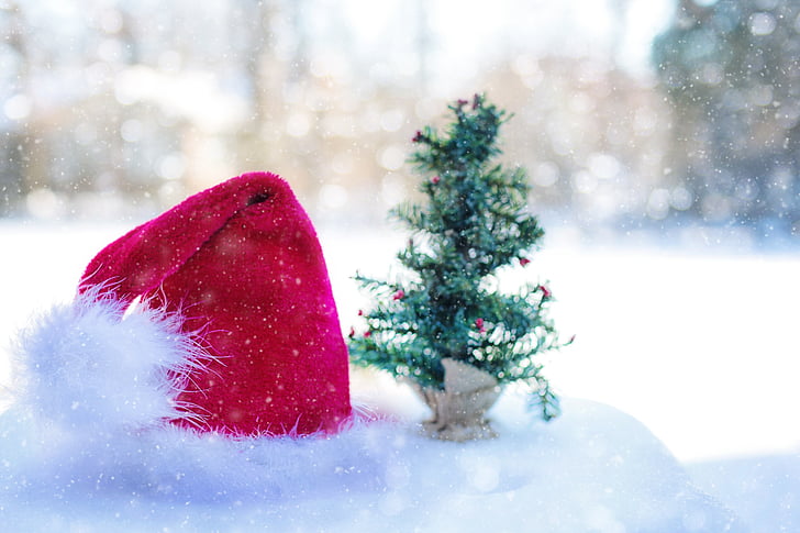 Mikulás kalapját, hó, téli, Karácsony, Santa, kalap, Xmas