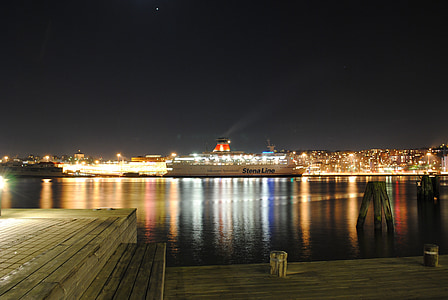 Gothenburg, Suedia, noapte, seara, lumini, iluminat, clădiri