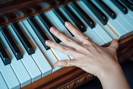 piano, hand, music