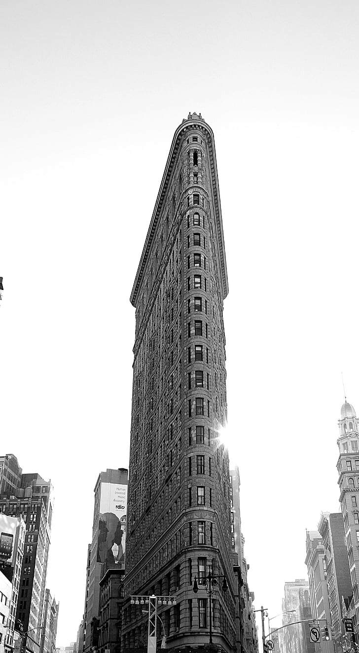 Flatiron building, gebouw, New york, stad, wolkenkrabber, het platform, wolkenkrabbers