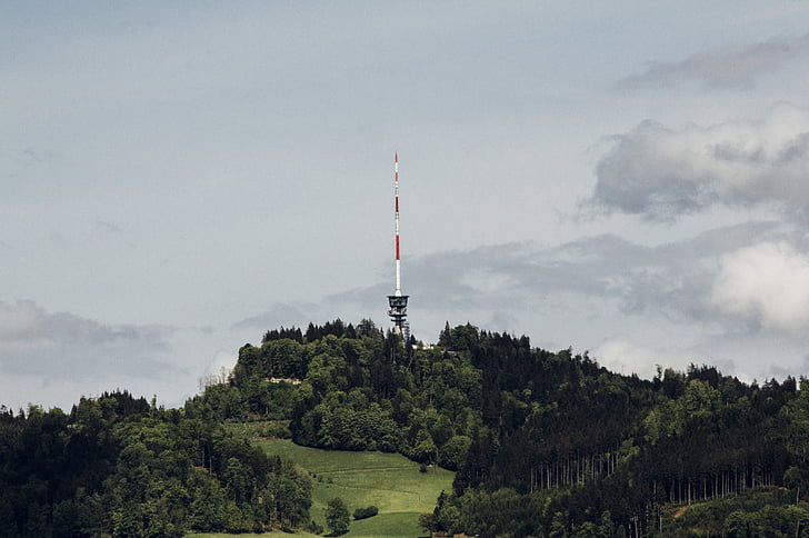 cell tower, hillside, cell, tower, architecture, communications, cellular