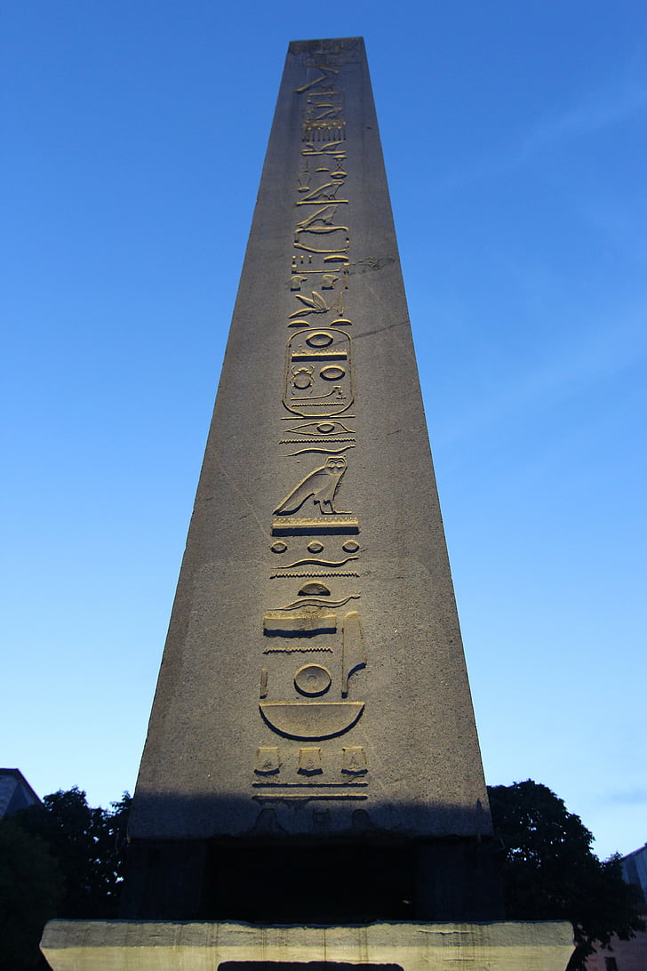 Obelisk, hieroglüüfkiri, Egiptus, Egizio, Türgi, Istanbul, taevas