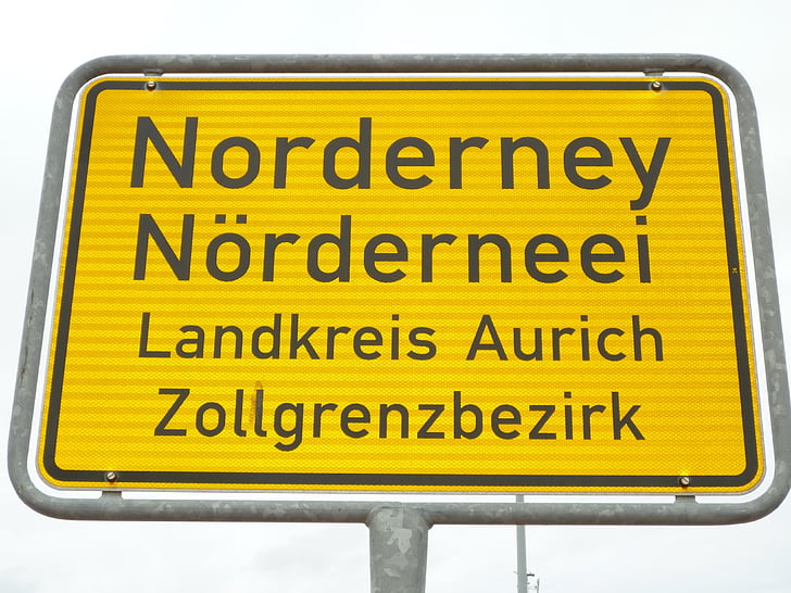 entrada, Norderney, placa de rua
