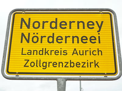 entrée, Norderney, panneau de signalisation