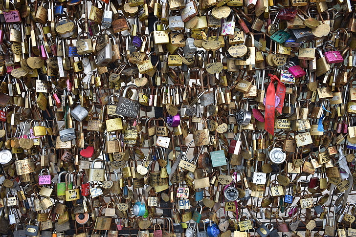 låse, Kærlighed, Paris, Frankrig