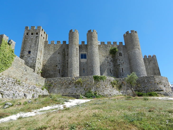 fästning, Obidos, Portugal, slott