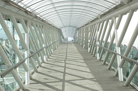 escaleras, Paseo de la Cruz, puente, arquitectura, en el interior