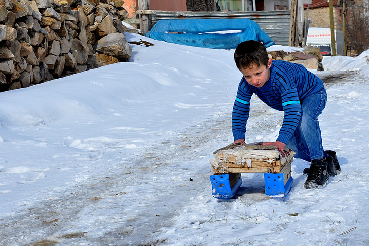 Turcija, Gimišhanes, yağmurdere, sniega, bērnu, spēle