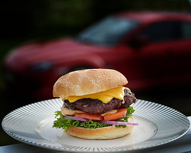 Mazda, grillen, mat, hamburgers, vlees, honger, Fest
