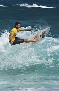 surfer, surfboard, surfing, wave, water, surf, ocean
