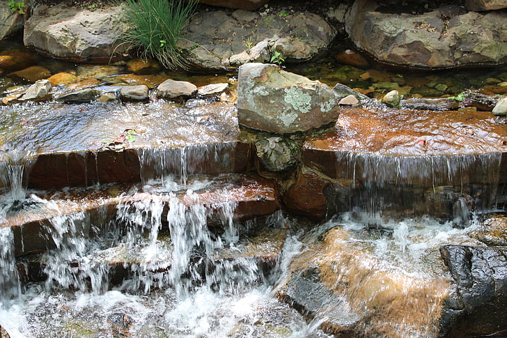 vode, ki spadajo, kamnine, narave