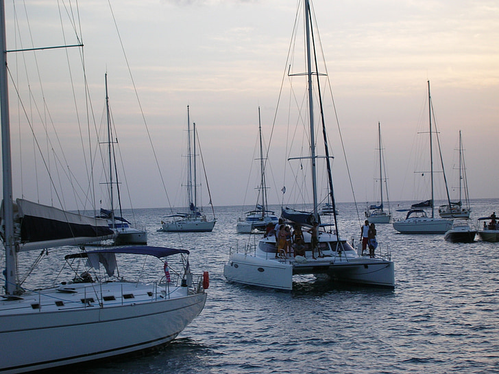 caribbean, dusk, eerie, yacht, sailboat, sea, nautical