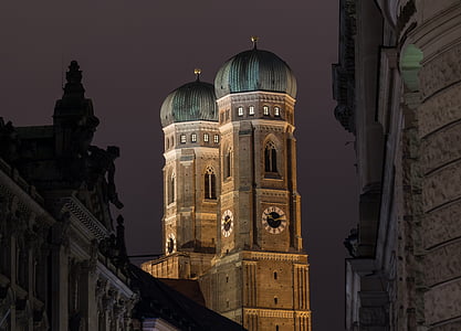 frauenkirche, munich, bavaria, state capital, city, church, towers