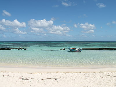 paradicsom, tenger, Beach, oldalán, Guadeloupe, iler kalap, homok