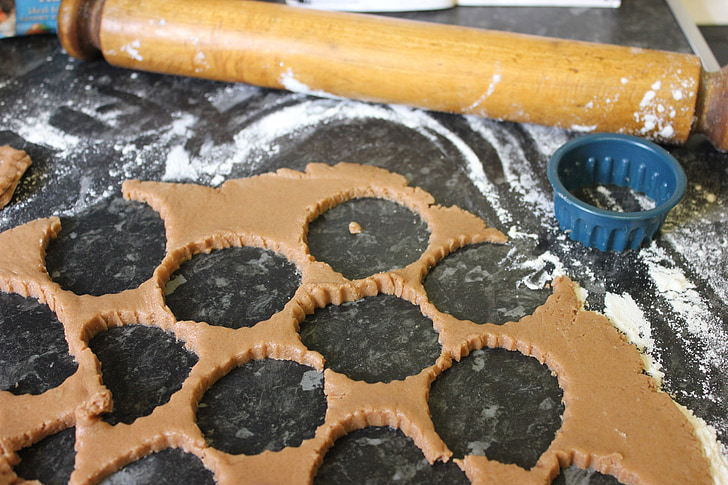 floured surface, baking, cookies, leftover cookie dough, rolling pin, cookie dough